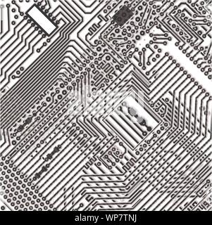 Square background - electronic circuit board Stock Vector