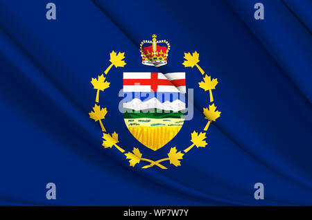 Lieutenant-Governor Of Alberta waving flag illustration. States, cities and Regions of Canada. Perfect for background and texture usage. Stock Photo