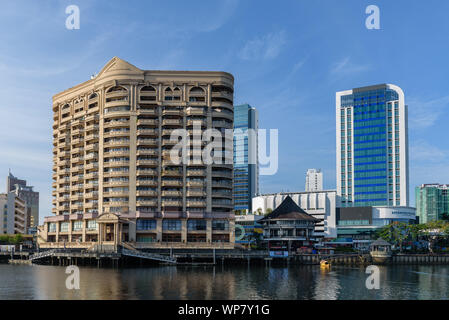 Kuching, Sarawak / Malaysia - July 29, 2019:  Kuching Waterfront consists of various buildings and facilities primarily for tourism stretching along S Stock Photo