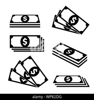 Cash icon Isolated on white. Money symbols Stock Vector