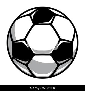Soccer ball icon. European football ball. Black and white vector illustration Stock Vector