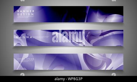 collection of banner sets. background gradient irregular blue waves. vector illustration of eps 10 Stock Vector