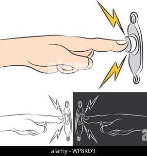 Hand Pressing Doorbell Stock Vector