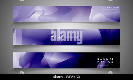 collection of banner sets. background gradient irregular blue waves. vector illustration of eps 10 Stock Vector