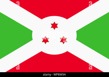 A background illustration Burundi flag red green stars Stock Photo