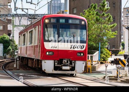 Keikyu Line Train, At Shinagawa First Railroad Crossing, Shinagawa-Ku ...