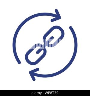 Website Link & Connectedness Icon with Chain Link Stock Vector