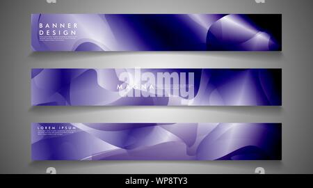 collection of banner sets. background gradient irregular blue waves. vector illustration of eps 10 Stock Vector