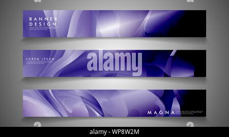 collection of banner sets. background gradient irregular blue waves. vector illustration of eps 10 Stock Vector