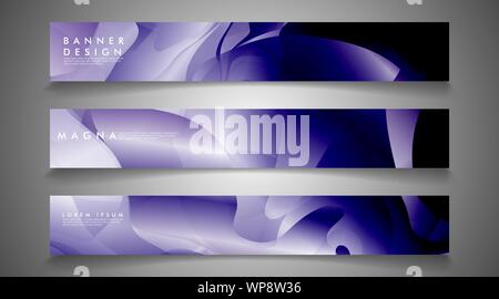 collection of banner sets. background gradient irregular blue waves. vector illustration of eps 10 Stock Vector