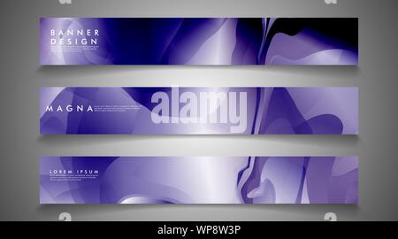collection of banner sets. background gradient irregular blue waves. vector illustration of eps 10 Stock Vector