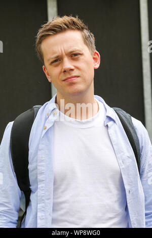 London, UK. 07th Sep, 2019. Owen Jones, a Guardian columnist takes part during the protest.The campaigners are demonstrating to oppose the British Prime Minister Boris Johnson's plans to suspend UK Parliament until October 14. Credit: SOPA Images Limited/Alamy Live News Stock Photo