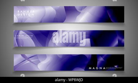 collection of banner sets. background gradient irregular blue waves. vector illustration of eps 10 Stock Vector