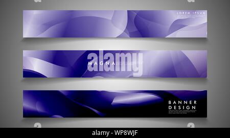 collection of banner sets. background gradient irregular blue waves. vector illustration of eps 10 Stock Vector