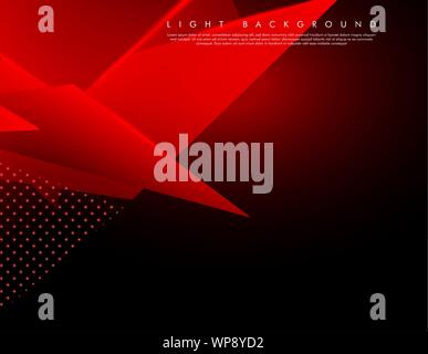 Triangular background. Abstract composition of 3D triangles. Modern geometric red background insulated black Stock Vector