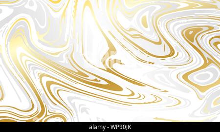 White and gold marble background. Marble texture design. Abstract background. Stock. Oil painting style. Watercolor hand drawing. according to your de Stock Vector