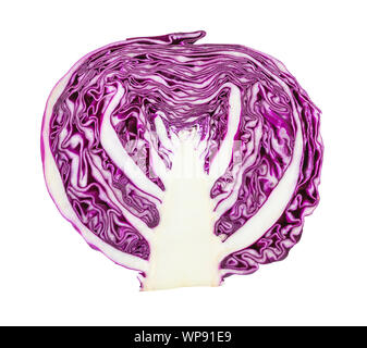 cross-section of red cabbage cabbagehead isolated on white background Stock Photo