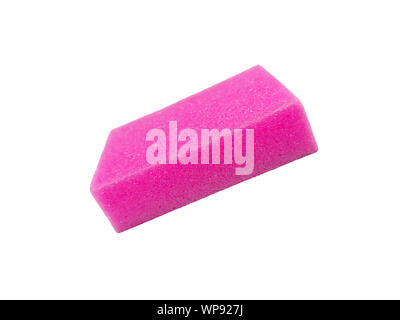Pink sponge for washing isolated on white background. Clean sponge image without shadow Stock Photo