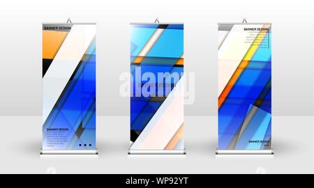 Vertical banner template design. can be used for brochures, covers, publications, etc. Geometric shapes vector design of modern backgrounds Stock Vector