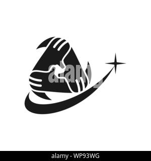 Star Commitment Teamwork Together Black Logo Stock Vector