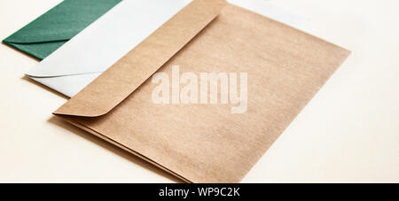 Envelopes on table. Stock Photo