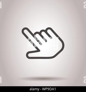 Click mouse icon in flat style. Pointer vector illustration on isolated background. Hand push button business concept. Stock Vector