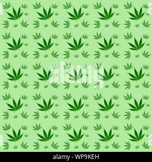 marijuana leaves seamless pattern wall paper background Stock Photo