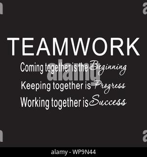 Teamwork Concept Inspirational Quotes And Motivational Typography Art Lettering Composition ...