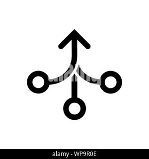 Consolidation icon in flat style. Merge symbol Stock Vector