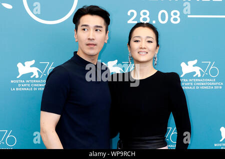 Venice, Italy. 04th Sep, 2019. Mark Chao and Gong Li attending the 'Saturday Fiction' photocall during the 76th Venice Film Festival at the Palazzo del Cinema on September 4, 2019 in Venice, Italy. Credit: Geisler-Fotopress GmbH/Alamy Live News