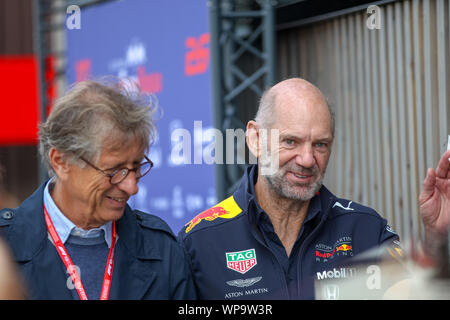 Monza, Italy. 8th Sept 2019. ADRIAN NEWEY (GBR), RED BULL RACING TECHNICAL OPERATIONS DIRECTO  during Grand Prix Heineken Of Italy 2019 - Sunday - Paddock  - Formula 1 Championship - Credit: LPS/Alessio De Marco/Alamy Live News Stock Photo