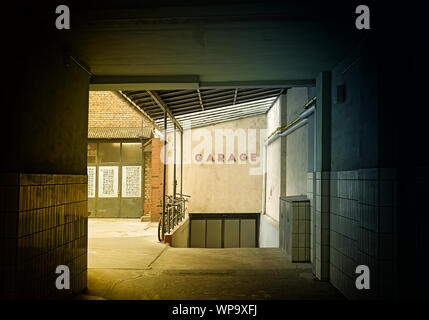 tunnel with driveway to an underground garage Stock Photo