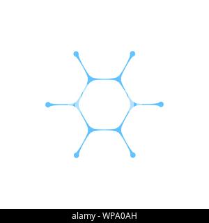hexagon metaball nano cell element. Abstract water molecule vector logo template. Medecine, water ,biology, chemistry, science concept. vector Stock Vector
