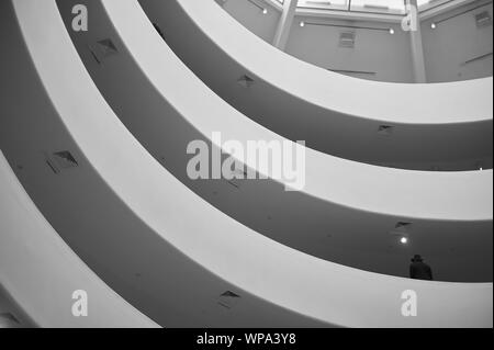 New York City with views of the Museum of Modern Art and the Guggenheim Museum Stock Photo