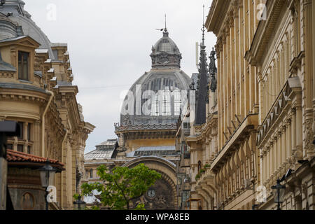 Bucharest Romania decaying classical style building Stock Photo