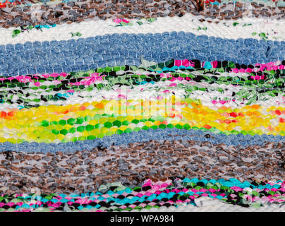Woolen multicolored threads texture as background close up Stock Photo