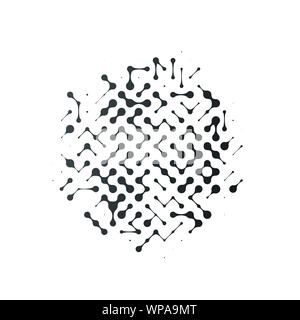 Abstract image of the molecular structure in circle. nanotechnology concept, connection model. stock vector illustration isolated on white background. Stock Vector