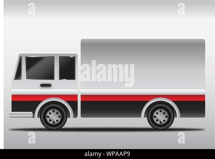 4 wheels gradient cargo truck, vector illustration Stock Vector