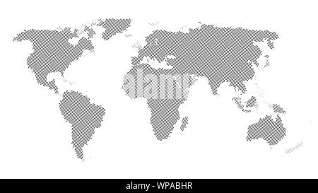 World map isolated on white background. Dotted world map. Vector illustration Stock Vector