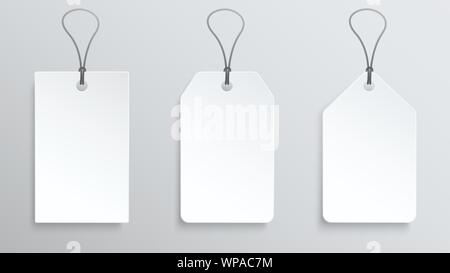 Three white price tag. Vector label template. Eps10 Stock Vector
