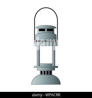 oil lamp in gradient style, isolated white background, an ancient light giver, vector illustration Stock Vector