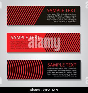 red and black straight line banner.Vector corporate design,luxury simple. Stock Vector
