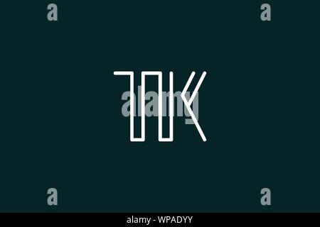 Creative Innovative Initial Letter logo TK KT. Minimal luxury Monogram. Professional initial design. Premium Business typeface. Alphabet symbol. Stock Vector