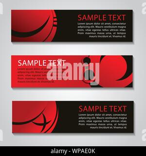Abstract curve circle red and black contrast tech corporate background. Vector design Stock Vector