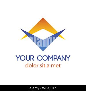 orange blue yellow abstract arrow logo Stock Vector