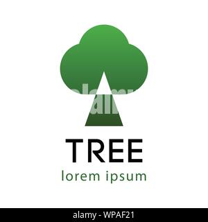 geometric tree logo green color,vector illstration Stock Vector