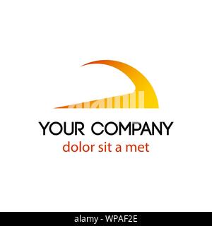 yellow blue orange curve abstract arrow logo Stock Vector