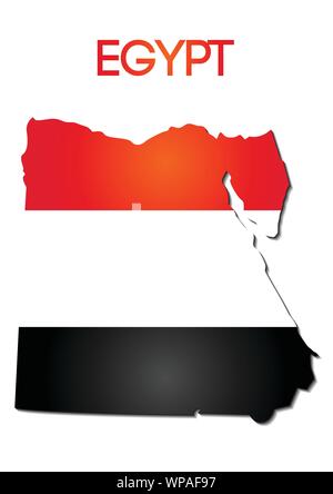 national flag color of Egypt in map gradient design Stock Vector