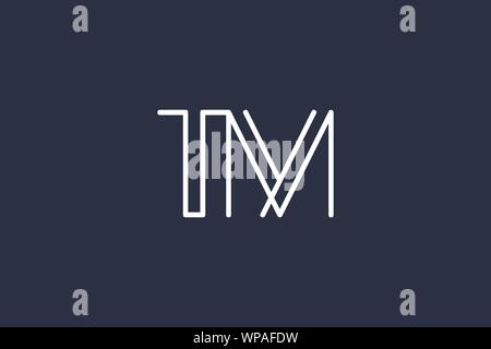 Creative Innovative Initial Letter logo TM MT. Minimal luxury Monogram. Professional initial design. Premium Business typeface. Alphabet symbol. Stock Vector