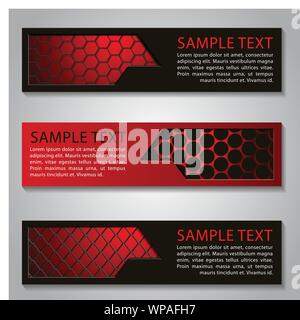 Red and black abstract technology banner.Vector corporate design Stock Vector